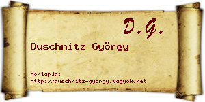 Duschnitz György névjegykártya